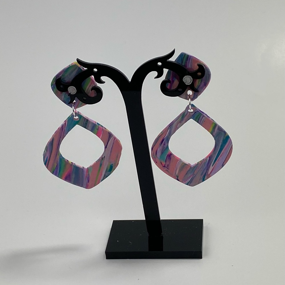 Unique Handmade Polymer Clay Stud Earrings - Picture 10 of 14
